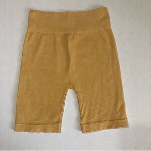 Nikibiki juniors one size ribbed spandex bike gym shorts high waist 7” inseam